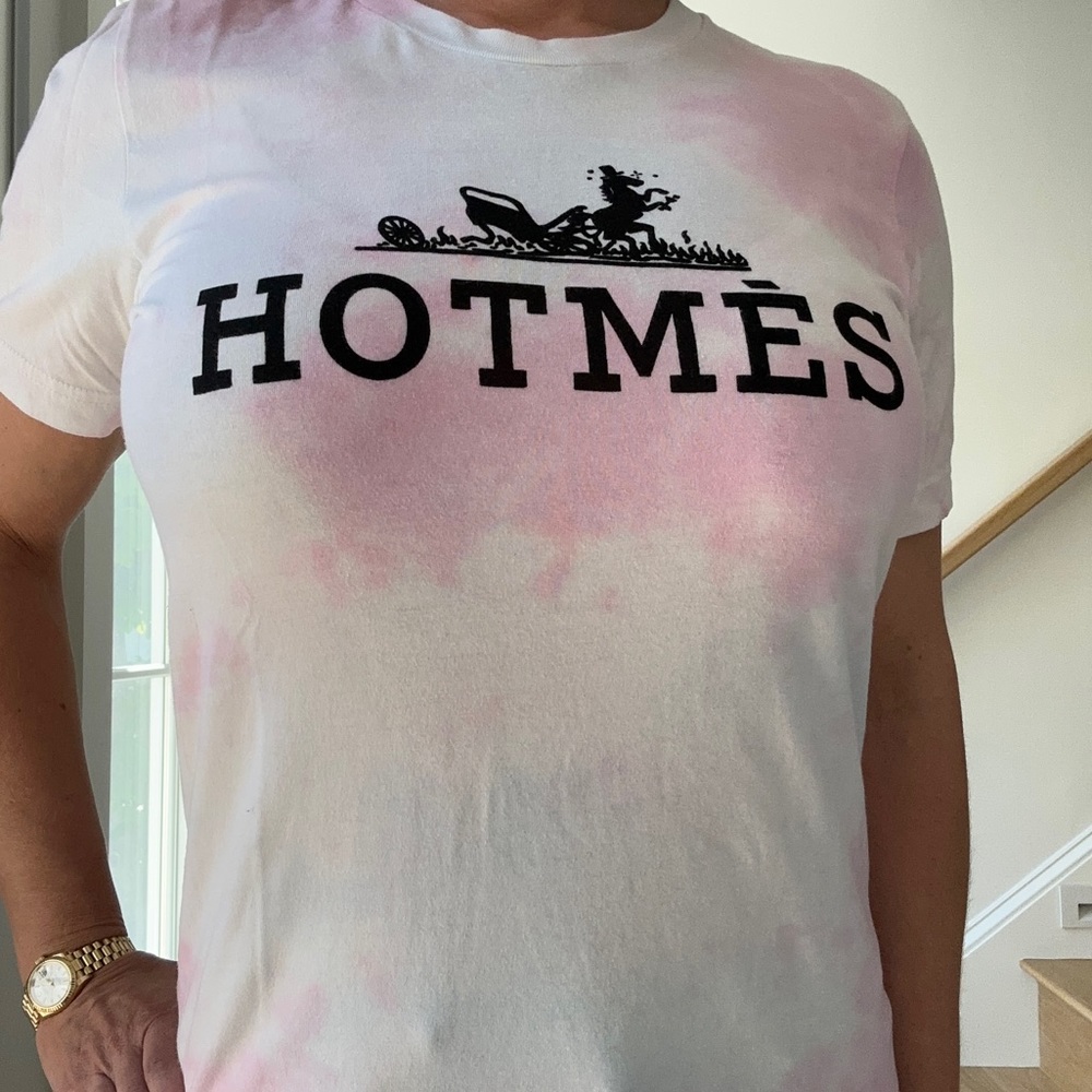 Pink blue tie dye Hotmés Hermès t-shirt💗